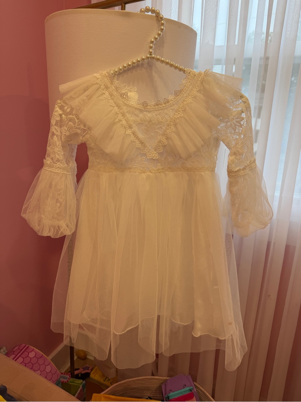 Girls' Ivory Lace & Tulle Dress